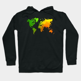 world map green yellow #map #worldmap Hoodie